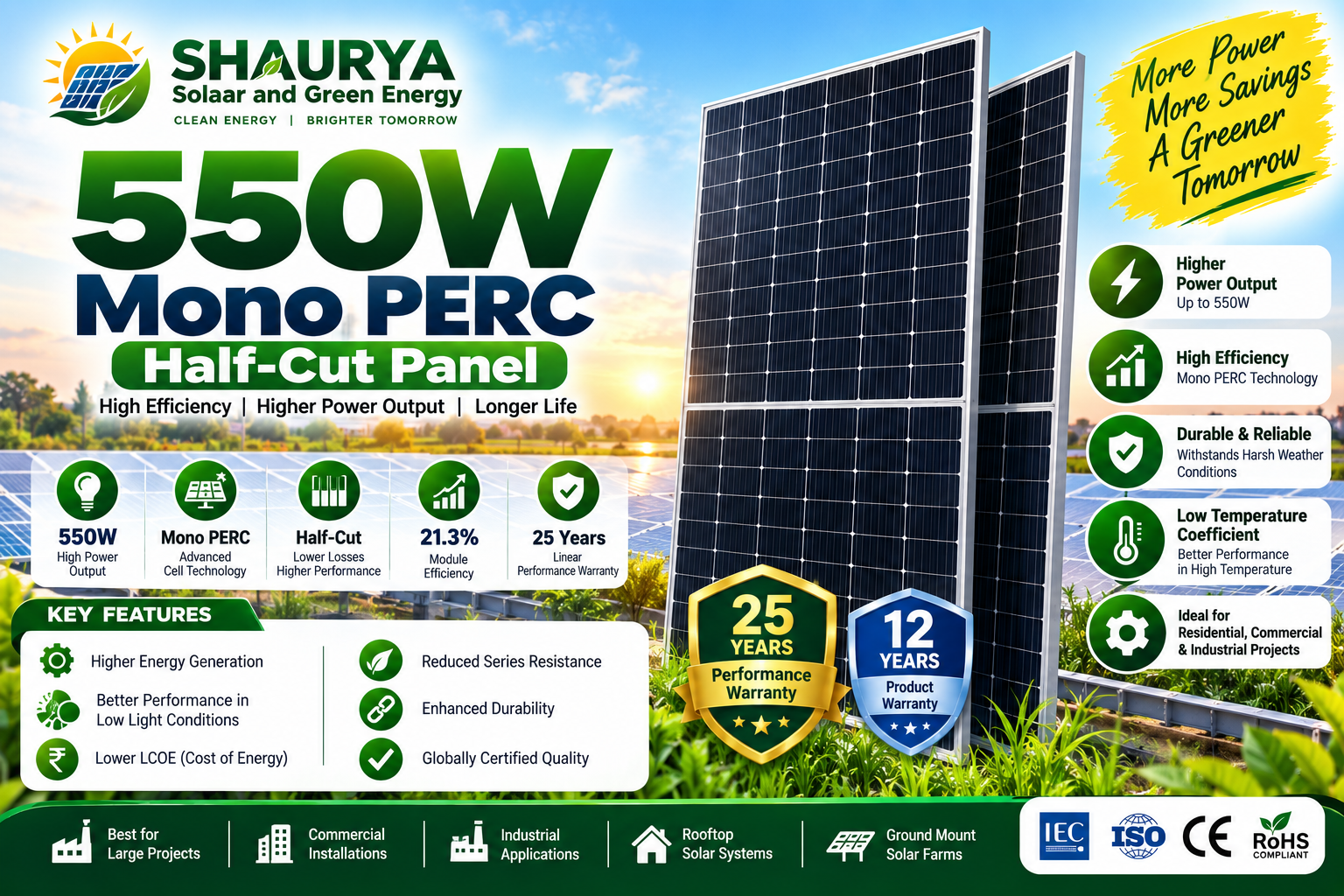 Mono PERC Half-Cut Solar Panel